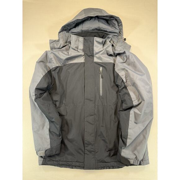 NordicTrack Men’s Gray Winter Ski Jacket Hooded Fleece Lined Size Medium - Picture 2 of 9